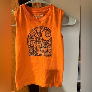 Carhartt Kids Orange Tank Top with Forest Graphic